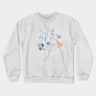 abstract pale purple flowers watercolor Crewneck Sweatshirt